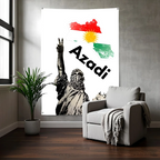 Kurdistan Eagle Map Azadi Flag