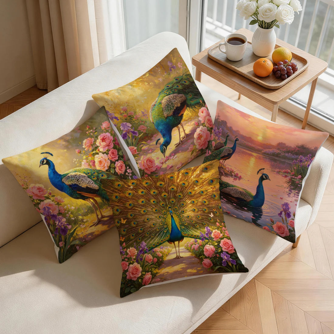 Peacock Pillowcase Decor