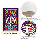 Mexican Skeleton Wall Art Canvas Painting Day of The Dead