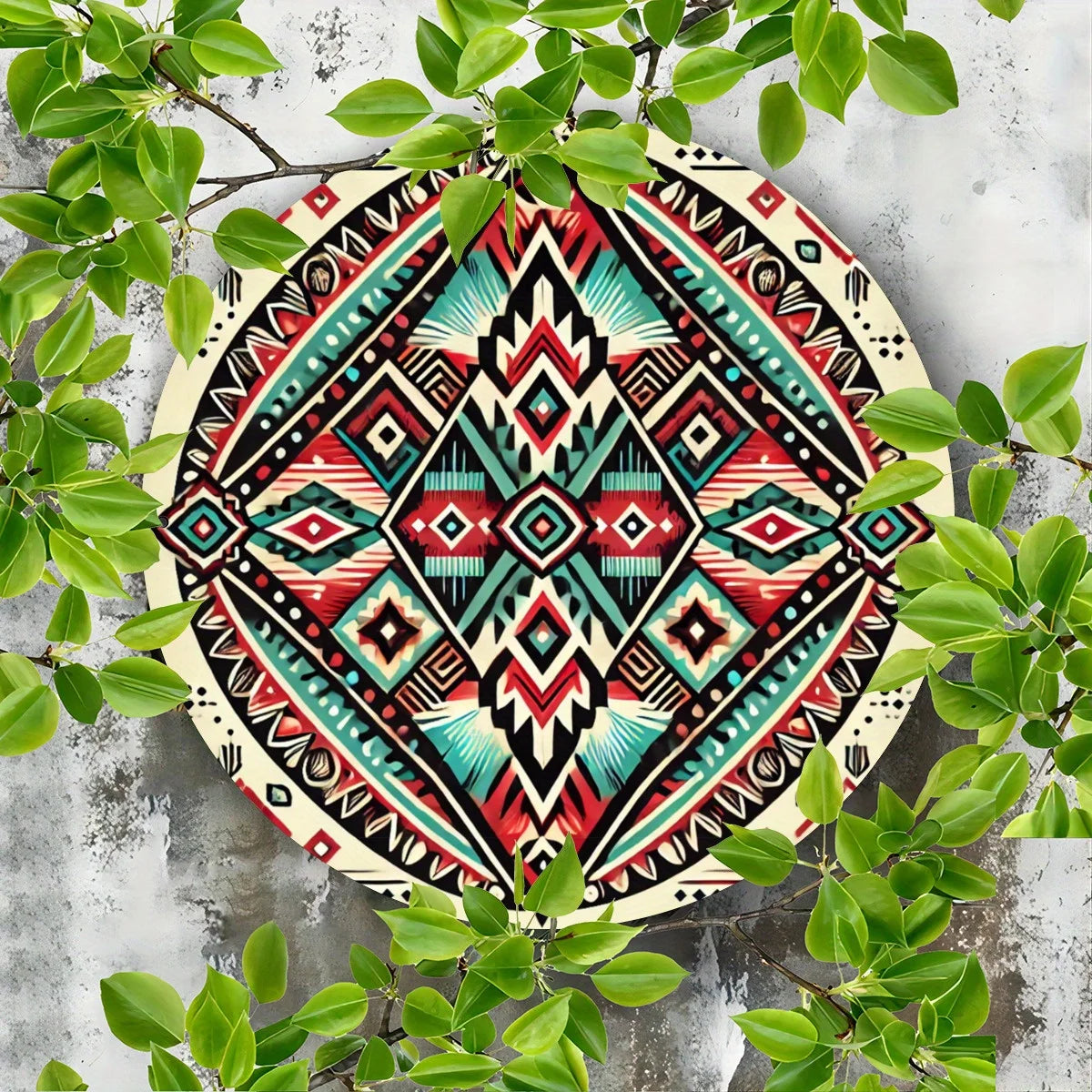 Southwest Native American Tribal Geometric Metal Sign