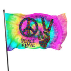 Hippie Peace Sign Flag Love and Peace
