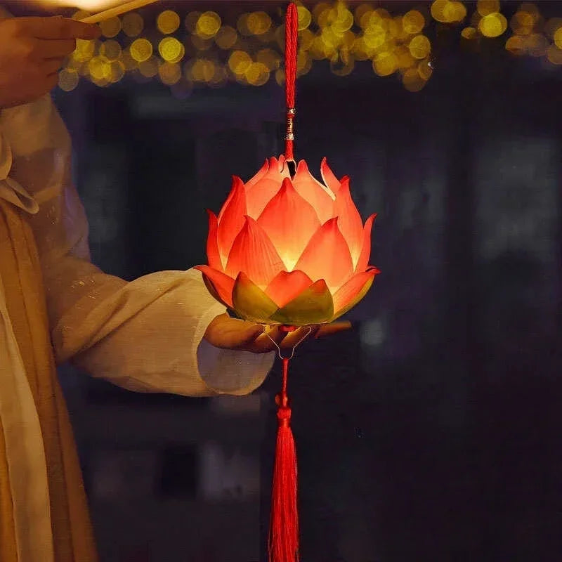 Mid-Autumn Festival Lotus Lantern Hand Held Glowing Light