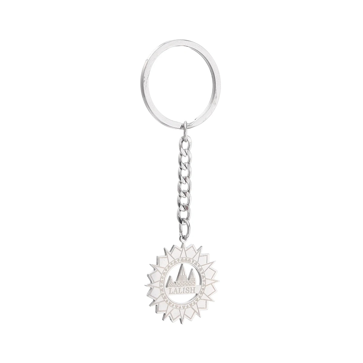 Stainless Steel Yezidi Peacock & Lalish Keychain