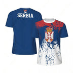 Fashion Serbia Flag Graphic Football T Shirts