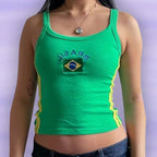 Brazil Letter Print Crop Top