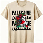 Palestinian T-Shirt Casual Cotton
