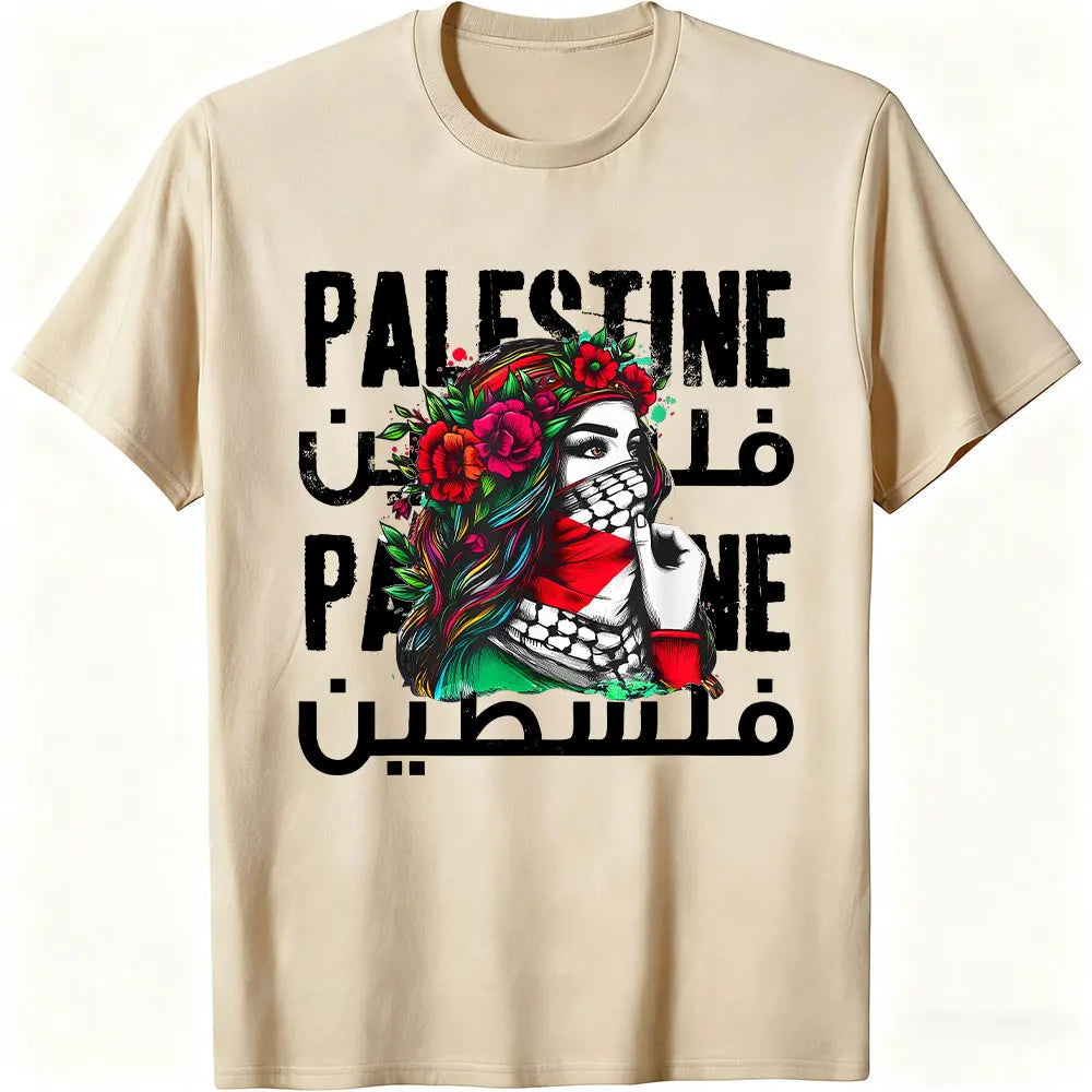 Palestinian T-Shirt Casual Cotton