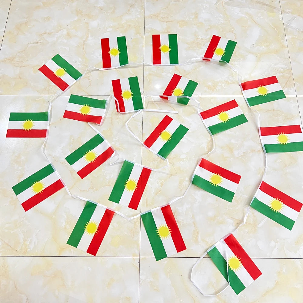 علم كردستان وشاح كردي 15×150 سم لافتة وشاح كردستان زينة حفلات المهرجانات من البوليستر