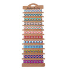 12Pcs/set Woven Bracelet Ethnic Rainbow Friendship Bracelet