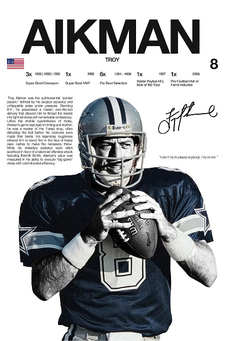 Classic American Football Sports Star Art Poster