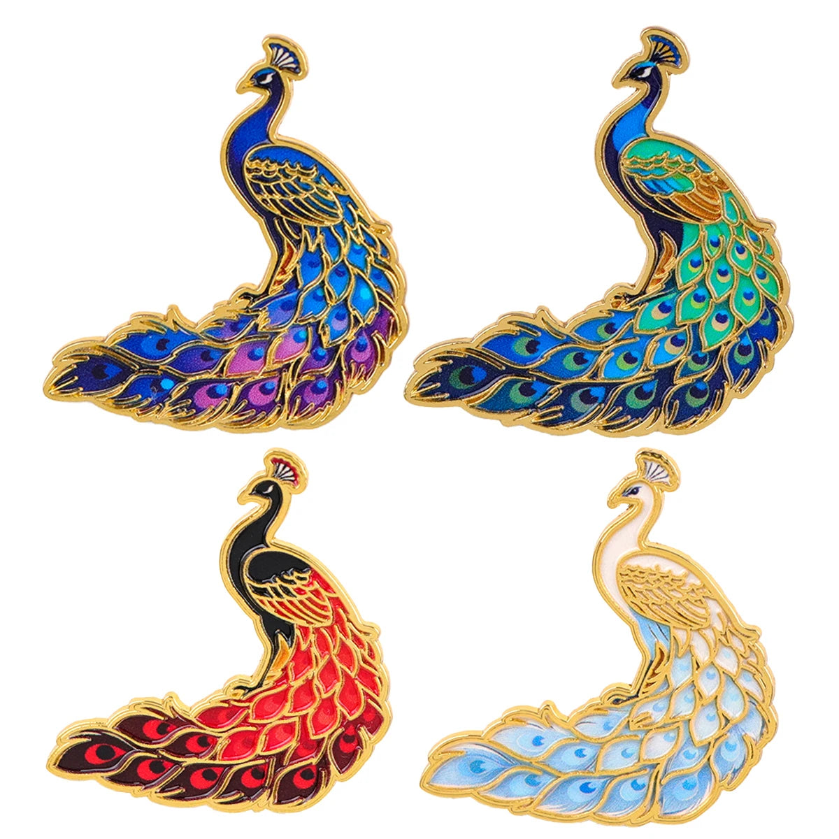 Vintage Peacock Enamel Pin