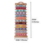 12Pcs/set Woven Bracelet Ethnic Rainbow Friendship Bracelet