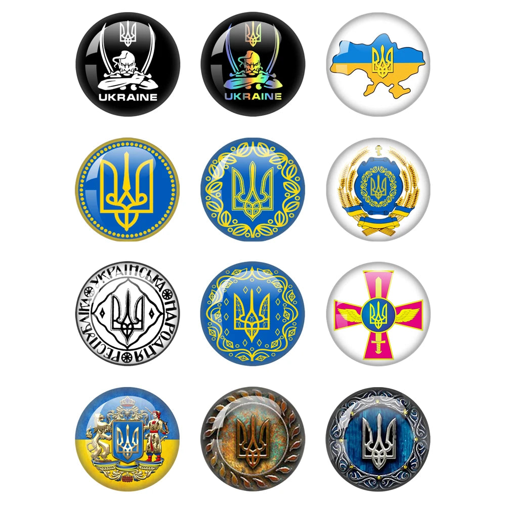 Ukrainian Flag Photo Round Glass