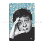 Mahmoud Darwish Portrait Metal Sign