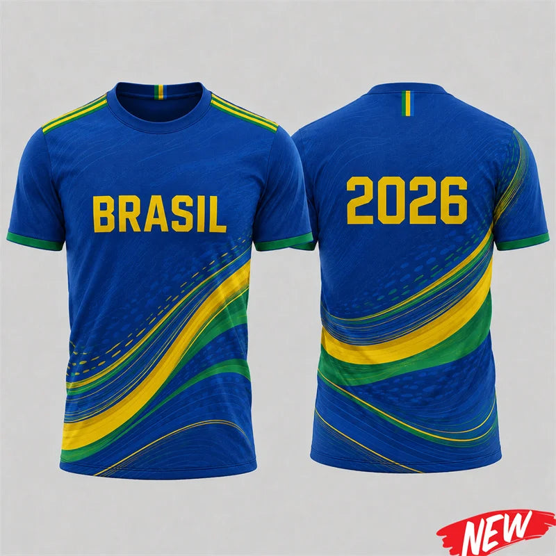 Brazil Graphic Men's T-Shirt Quick-Dry