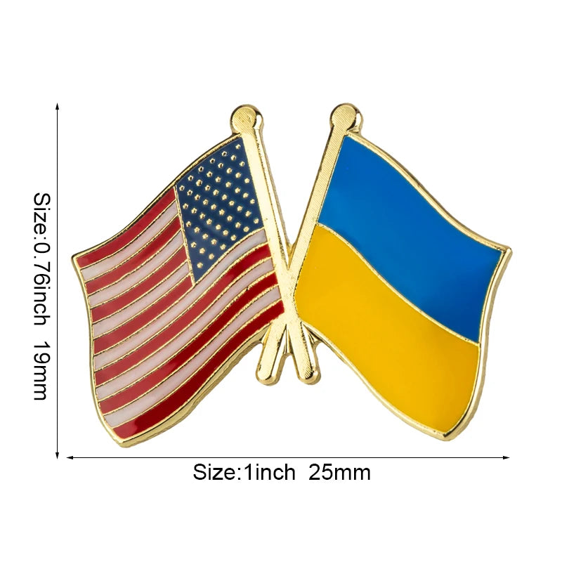 Ukraine Flag Badge with Other Countries