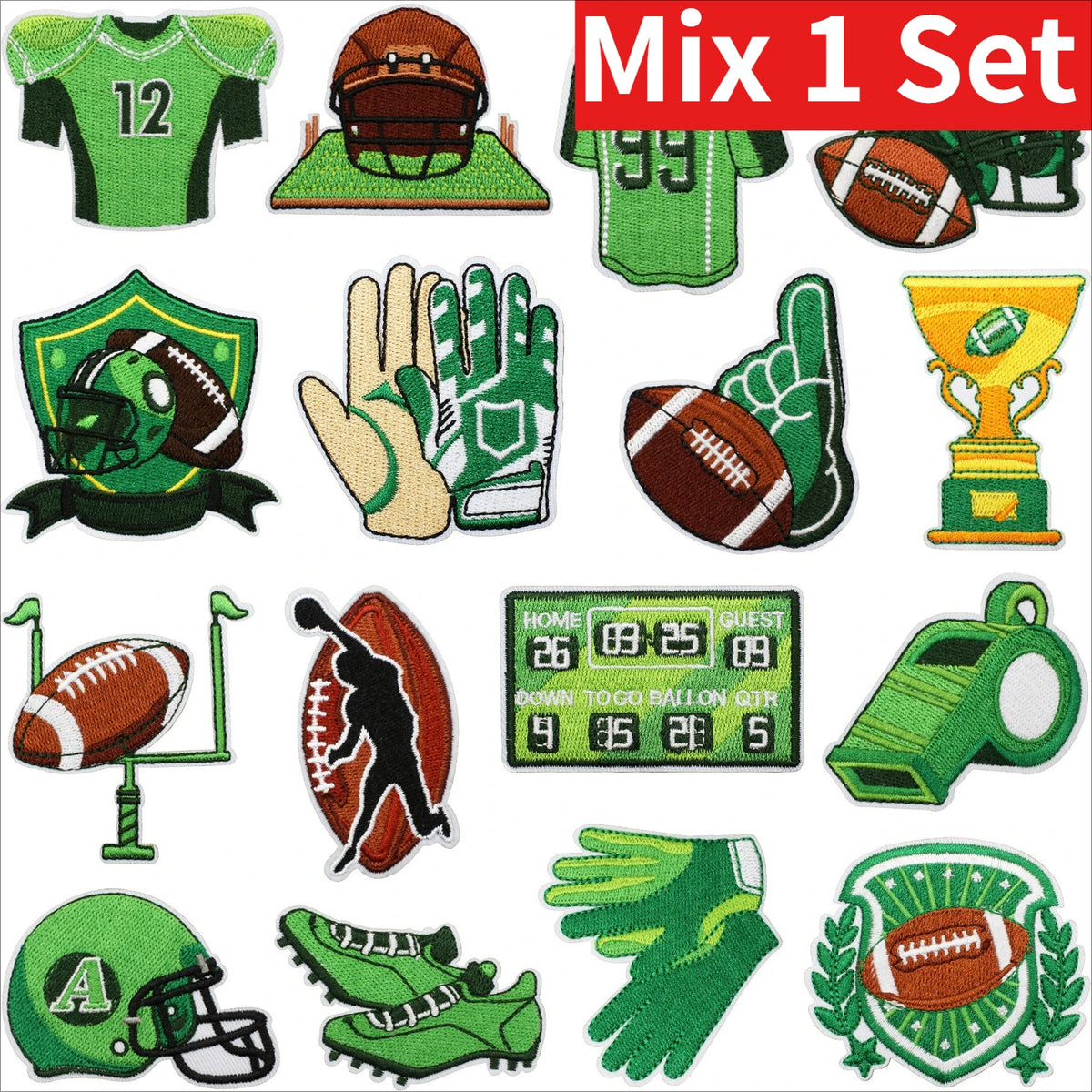 10/12PCS  Wholesale Embroidery Patches Rugby for Clothing