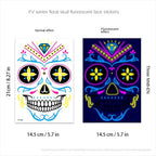 Waterproof Fluorescent Temporary Tattoo Stickers Day of the Dead