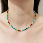 Handmade Colorful Bead Necklace Earrings
