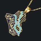 Arab Iraq Drip Map Alloy Necklace