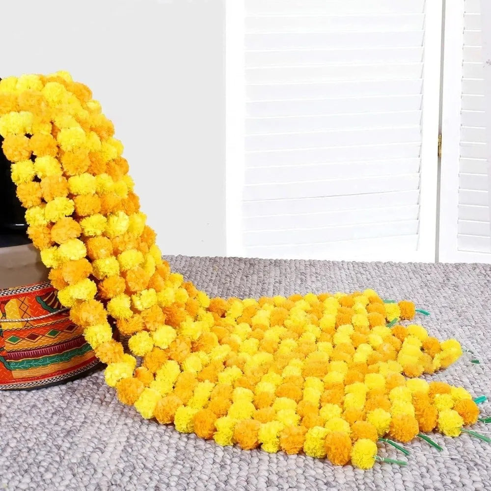 Artificial Marigold Flowers Day of The Dead, and Diwali Home Decor