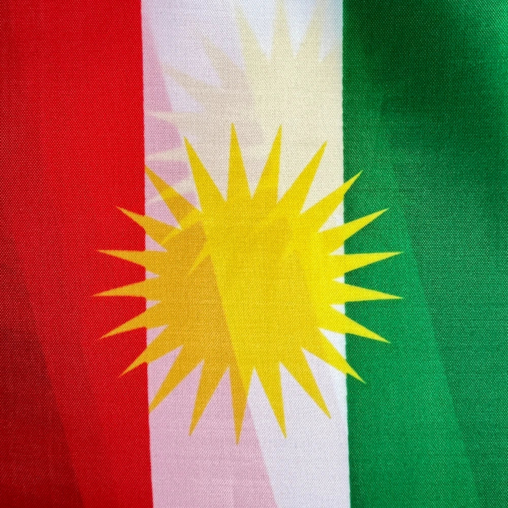 14 × 21 سم، 5/15/50/100 قطعة، علم كردستان المحمول باليد، لافتة كردستان الوطنية، عصا بلاستيكية