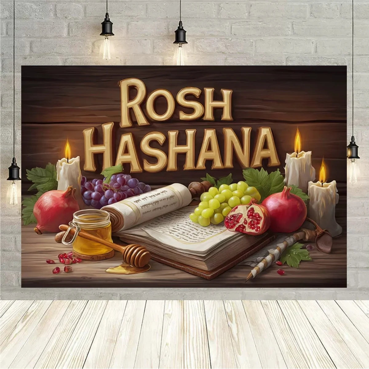 Happy Rosh Hashanah Backdrop Jewish New Year