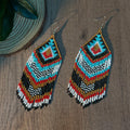 Bohemian Style Geometric Tassel Earrings Tribal Style