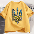 Ukraine Emblem Printed T-shirt O-Neck