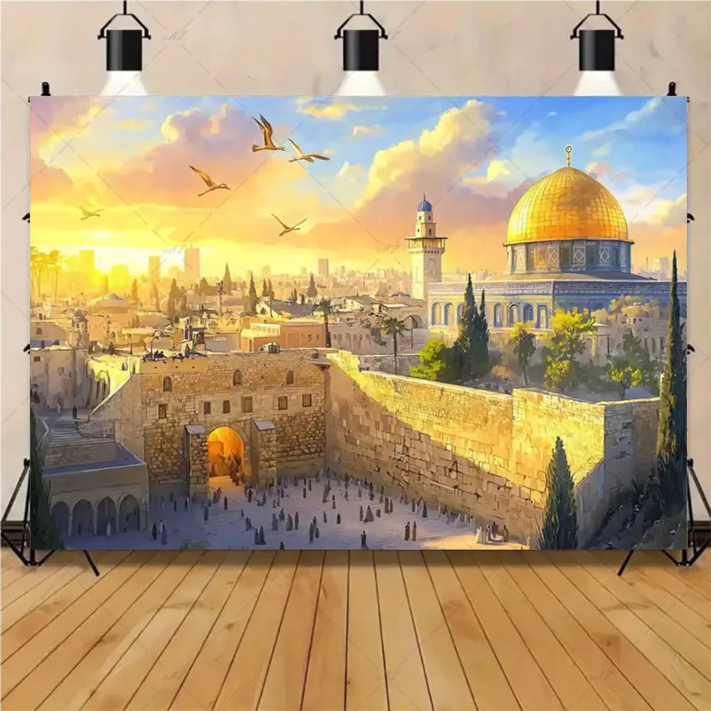 Happy Purim Rosh Hashanah Theme Backdrop Jewish New Year Party