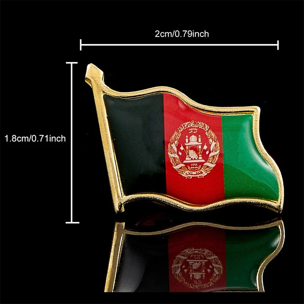 Afghanistan National Flag Metal Patriotism Pin