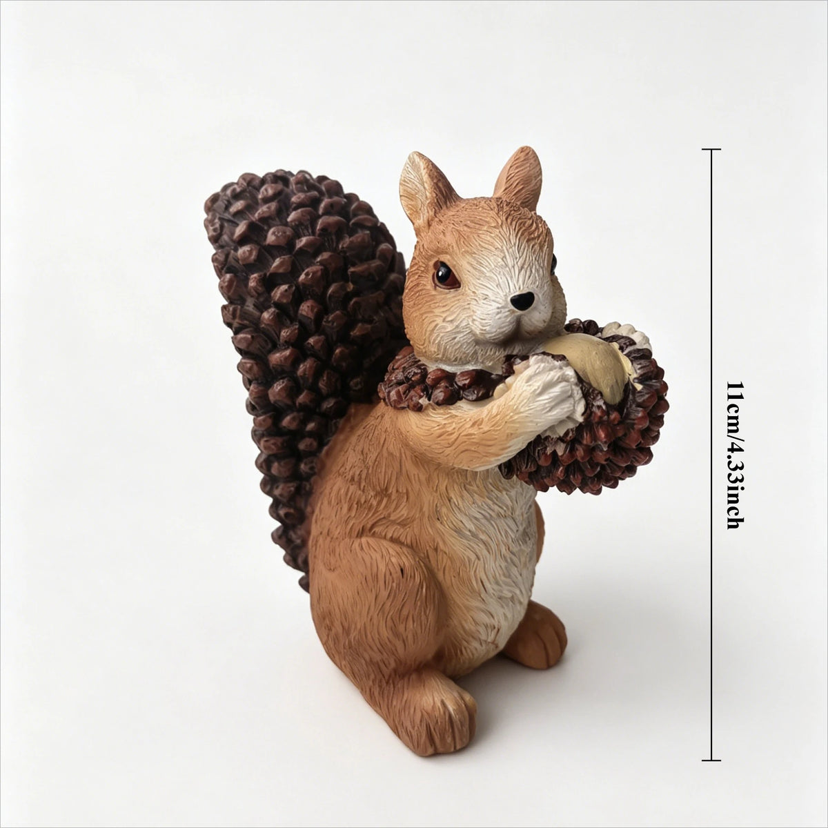 1 Pc Holding a Pine Cone Resin Squirrel Figurine