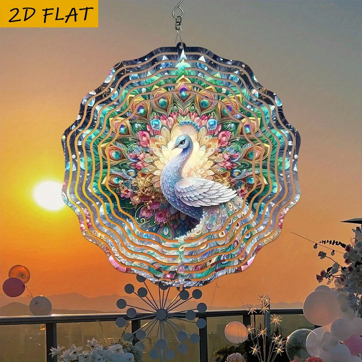 Peacock Flower Spinner Decoration