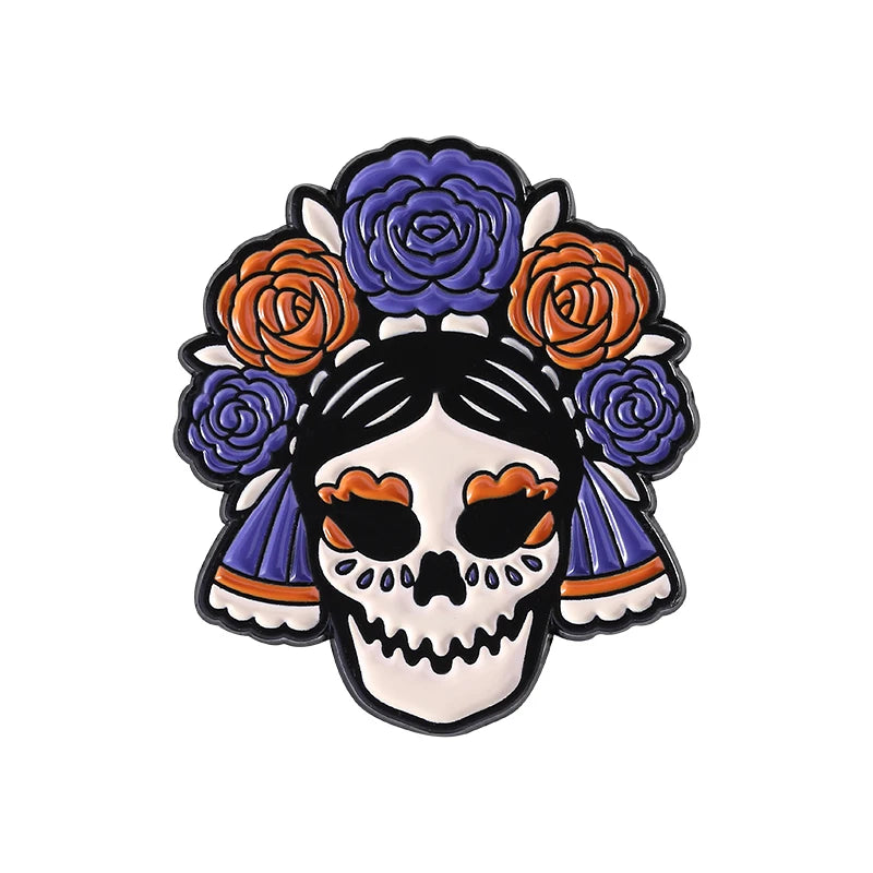 La Calavera Catrina Mexico Day Of The Dead Enamel Pins