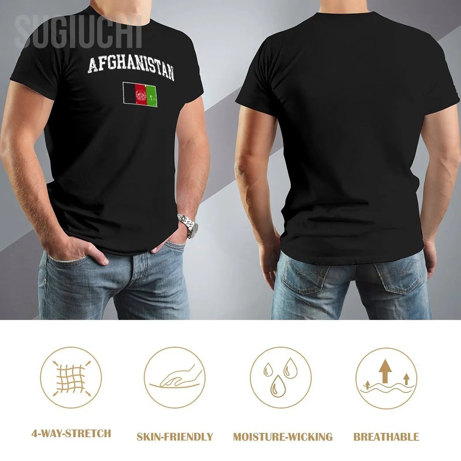 Afghanistan Flag Vintage Premium T-shirt