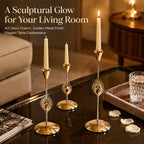 Set Gold Peacock Candle Holders