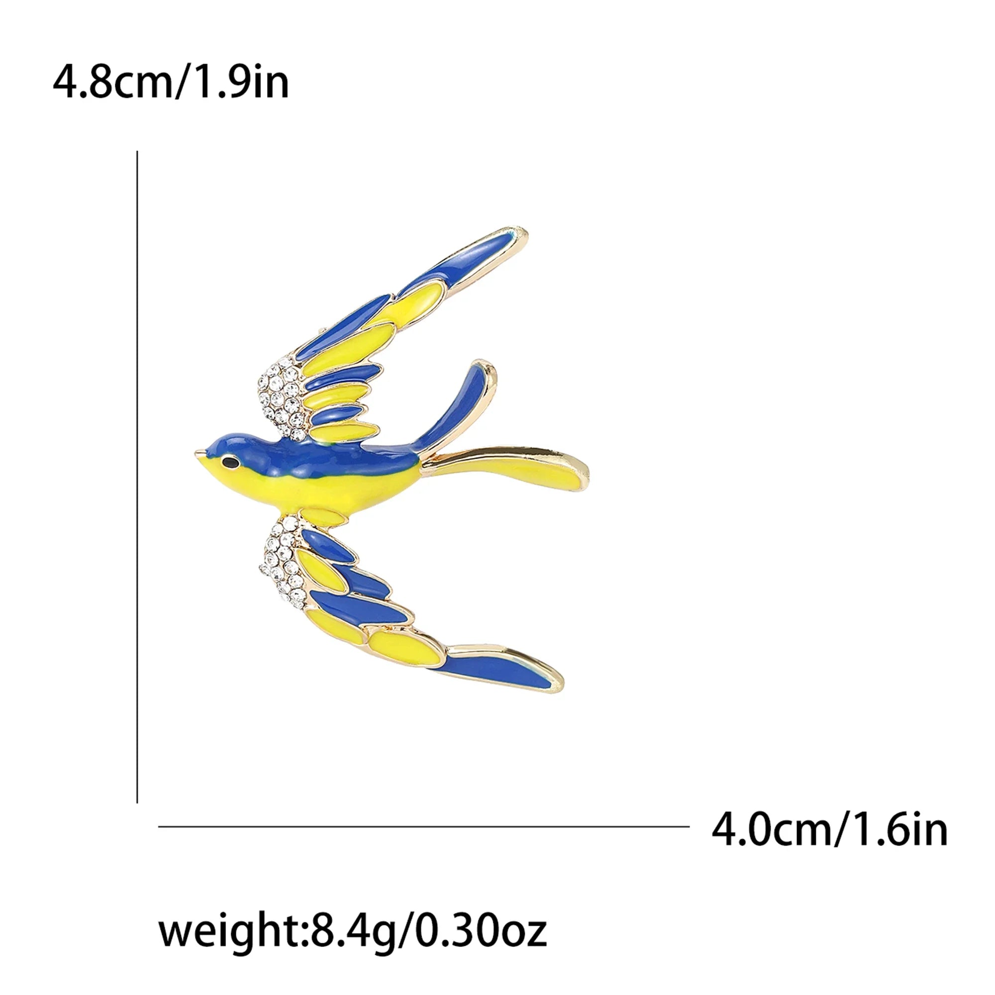 Enamel Peace Dove Ukraine Angel Bird Pin