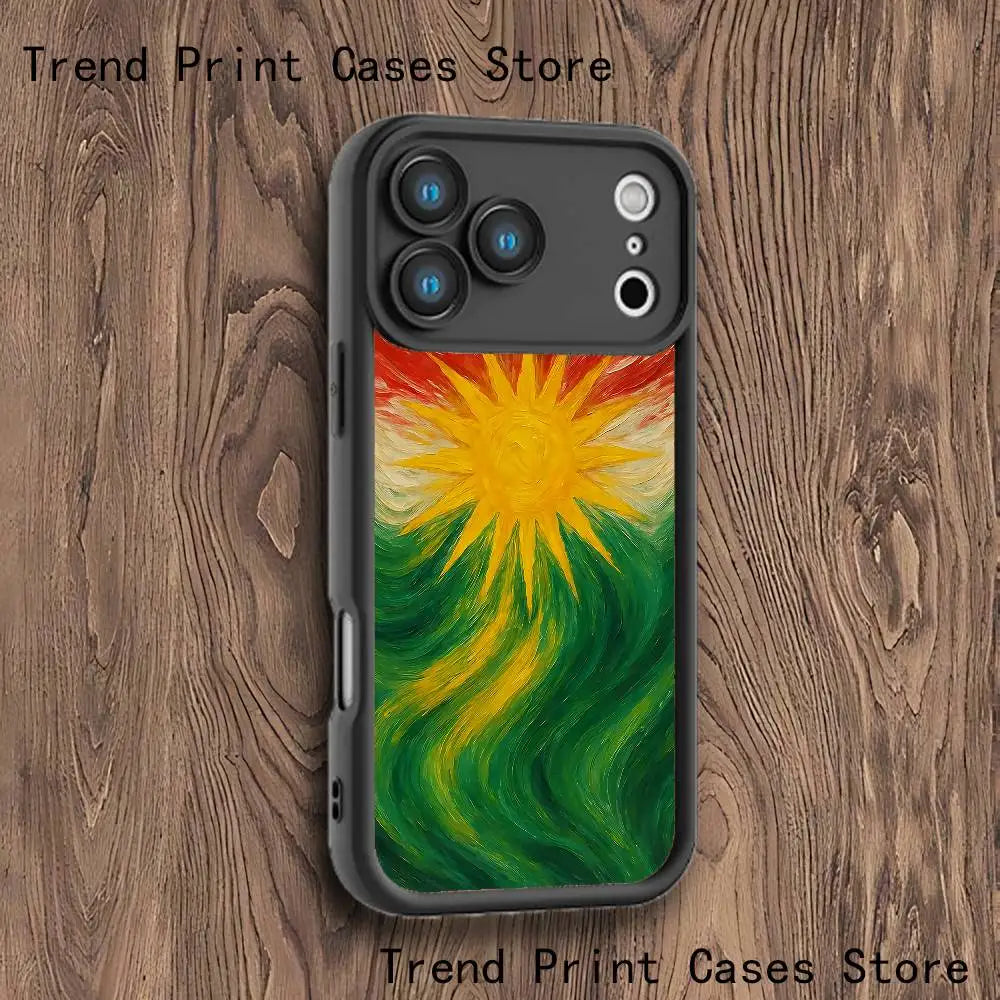 Kurdistan Flag Art Emery Case For iPhones
