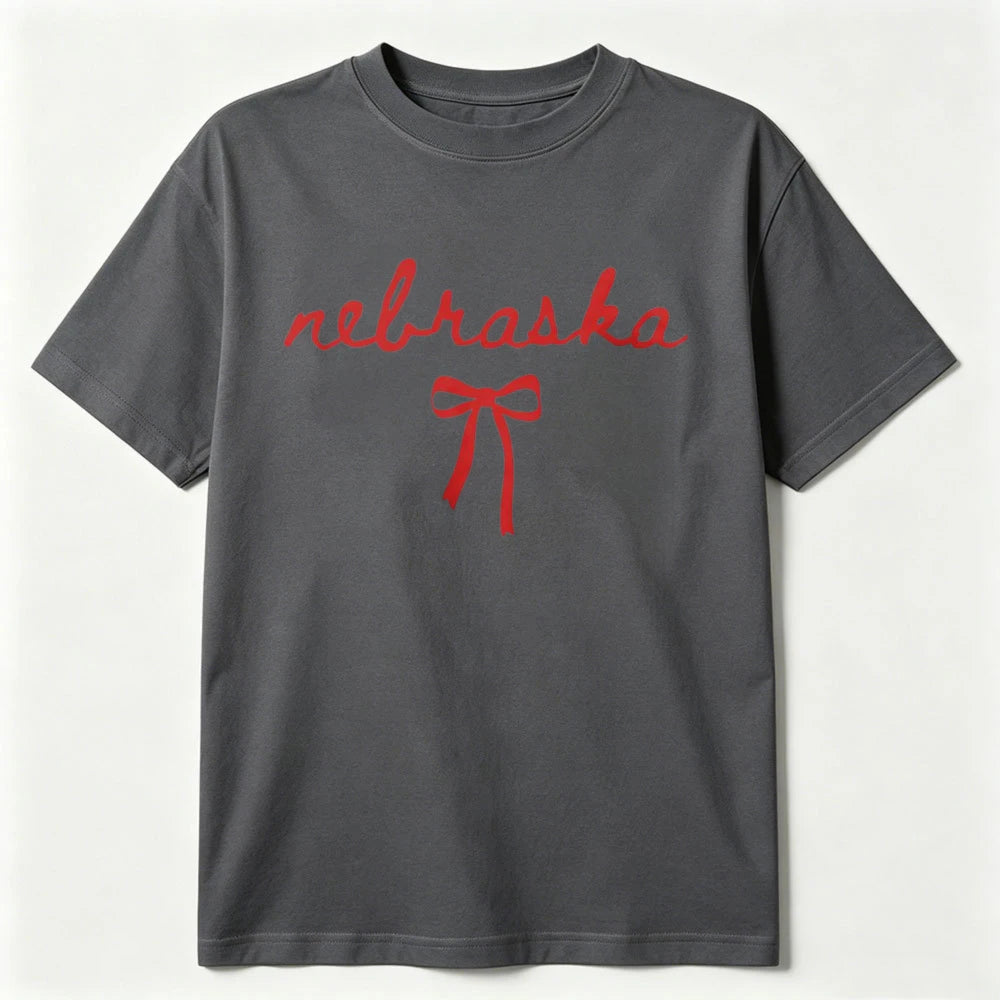 Nebraska Bow  T Shirt