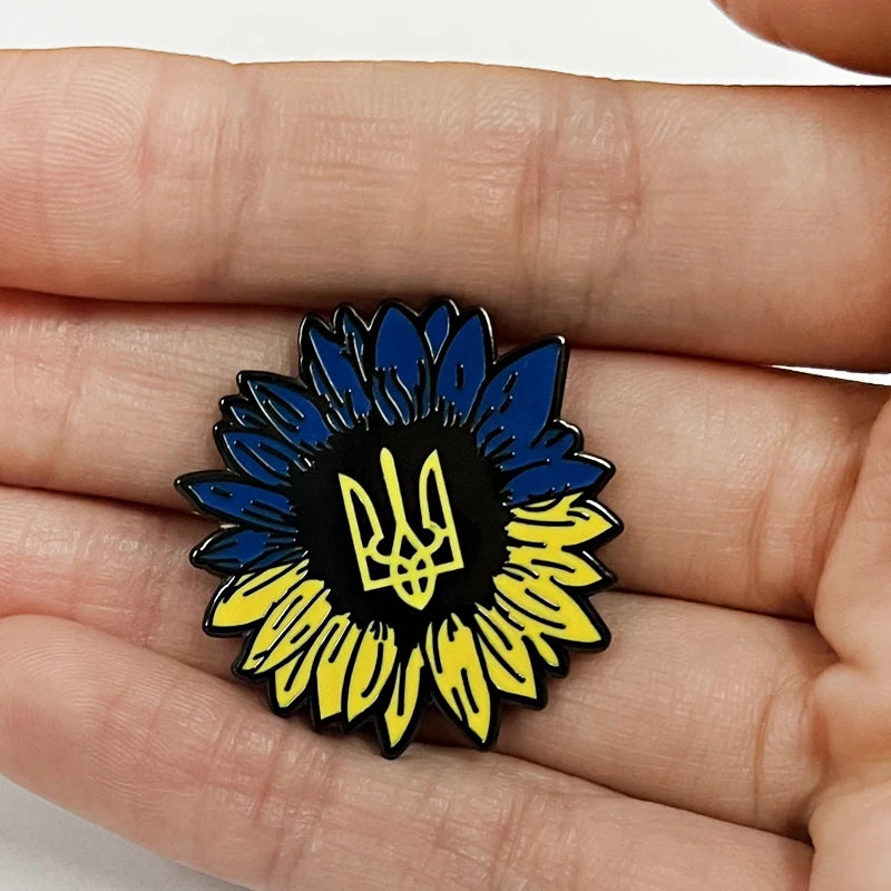 Blue and Yellow Sunflower Ukraine enamel pin
