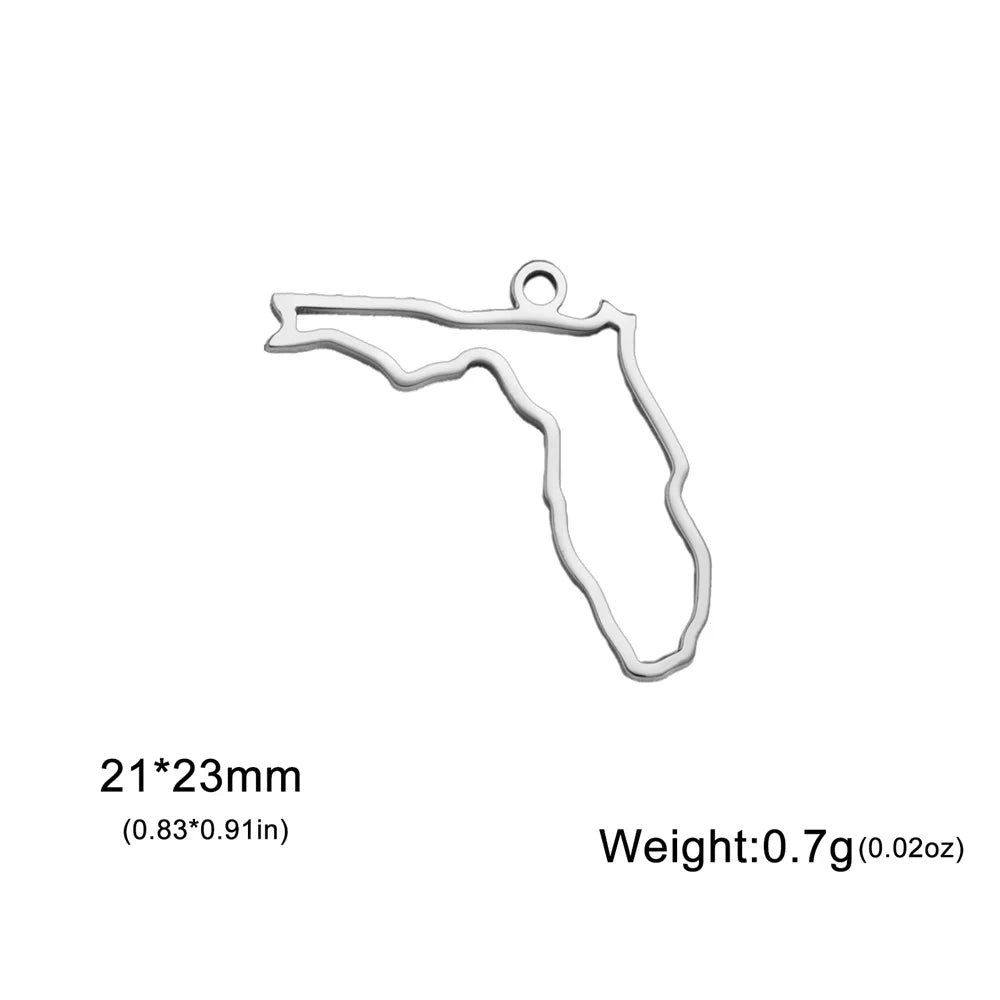 My Shape United States Map Pendent for Bracelet Necklace