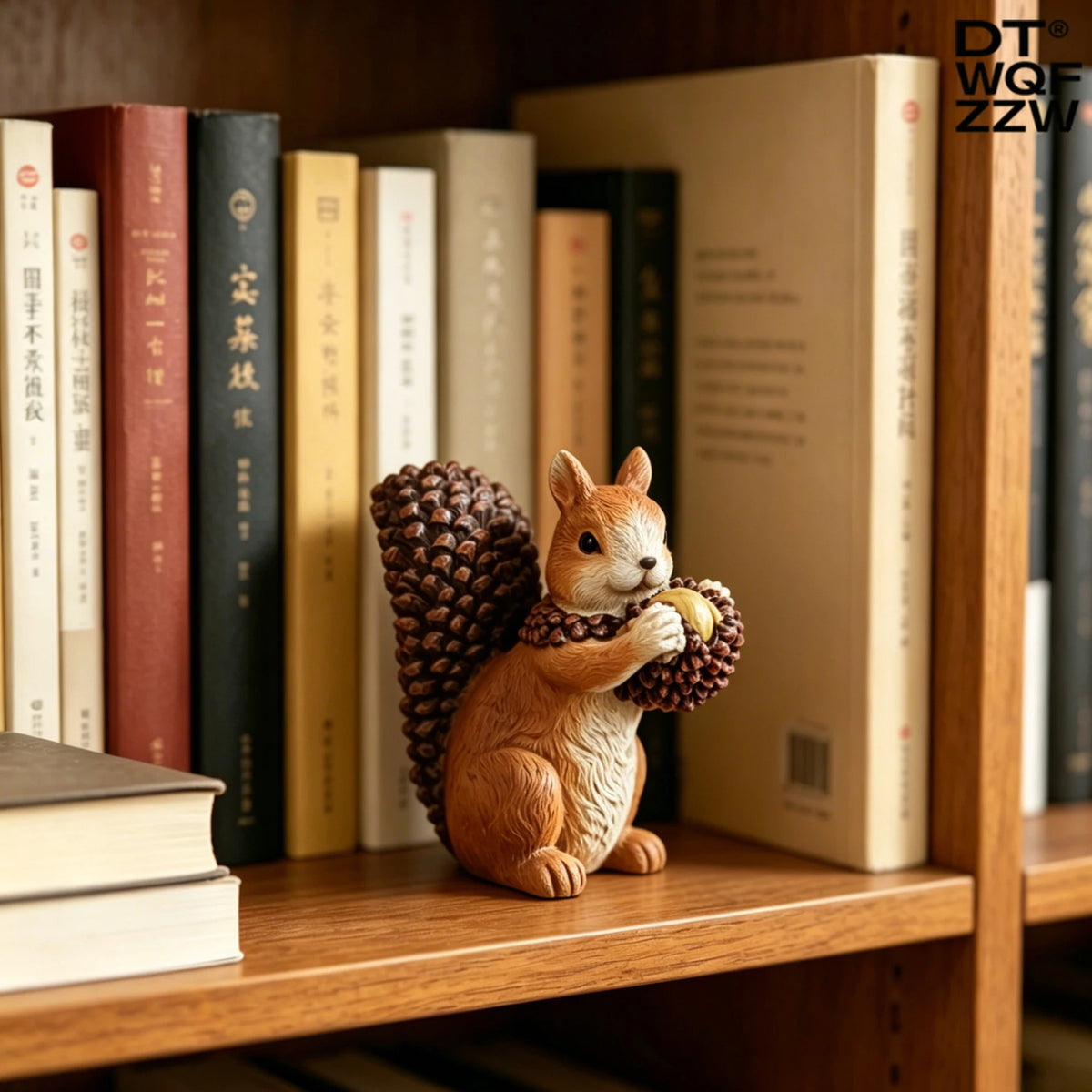 1 Pc Holding a Pine Cone Resin Squirrel Figurine
