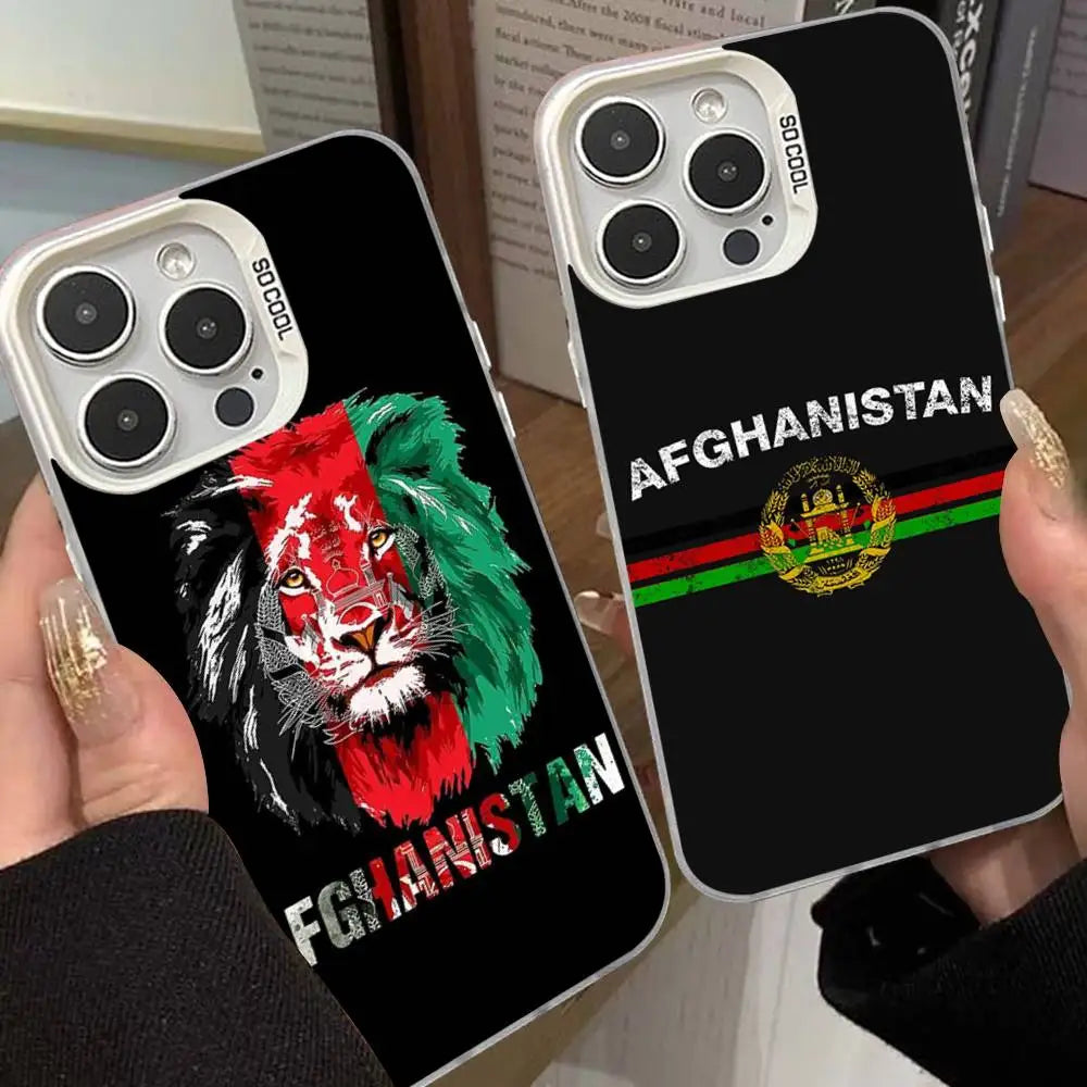 Afghanistan Flag Silver Plated Inside Phone Case For iPhone