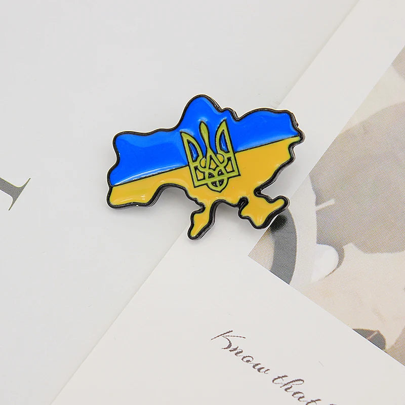 Ukraine Map Enamel Pins