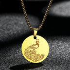 Engraved Star Pendant Necklace
