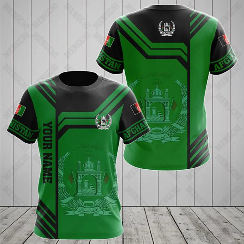 Summer Customized Afghanistan Flag Graphic T-shirts
