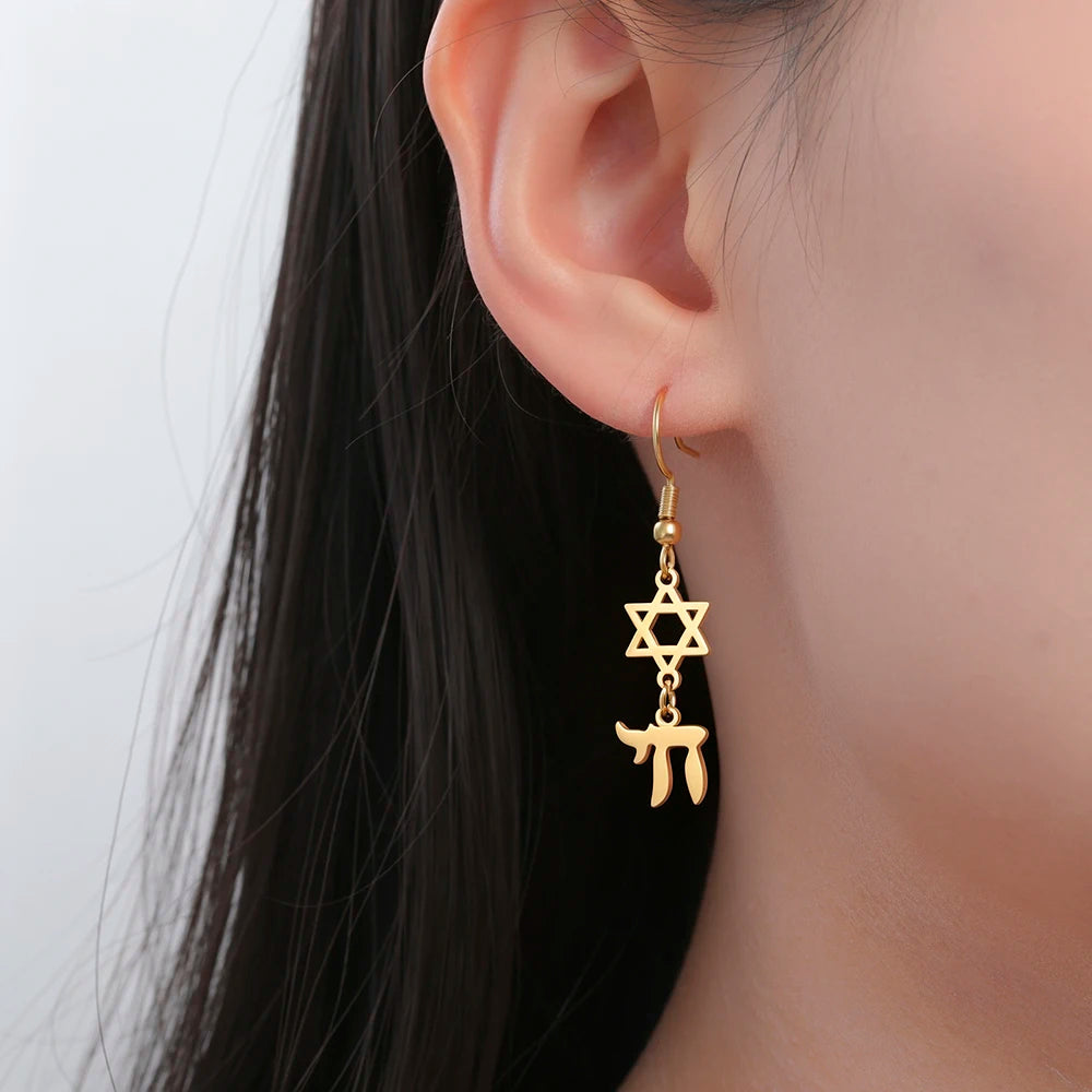 Star of David Chai Women Earrings