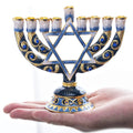 Blue Candlesticks for Hanukkah Menorah Candle Holder