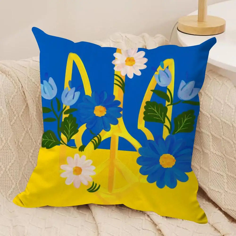 Ukraine Flag Aesthetic Cushion Cover Pillow