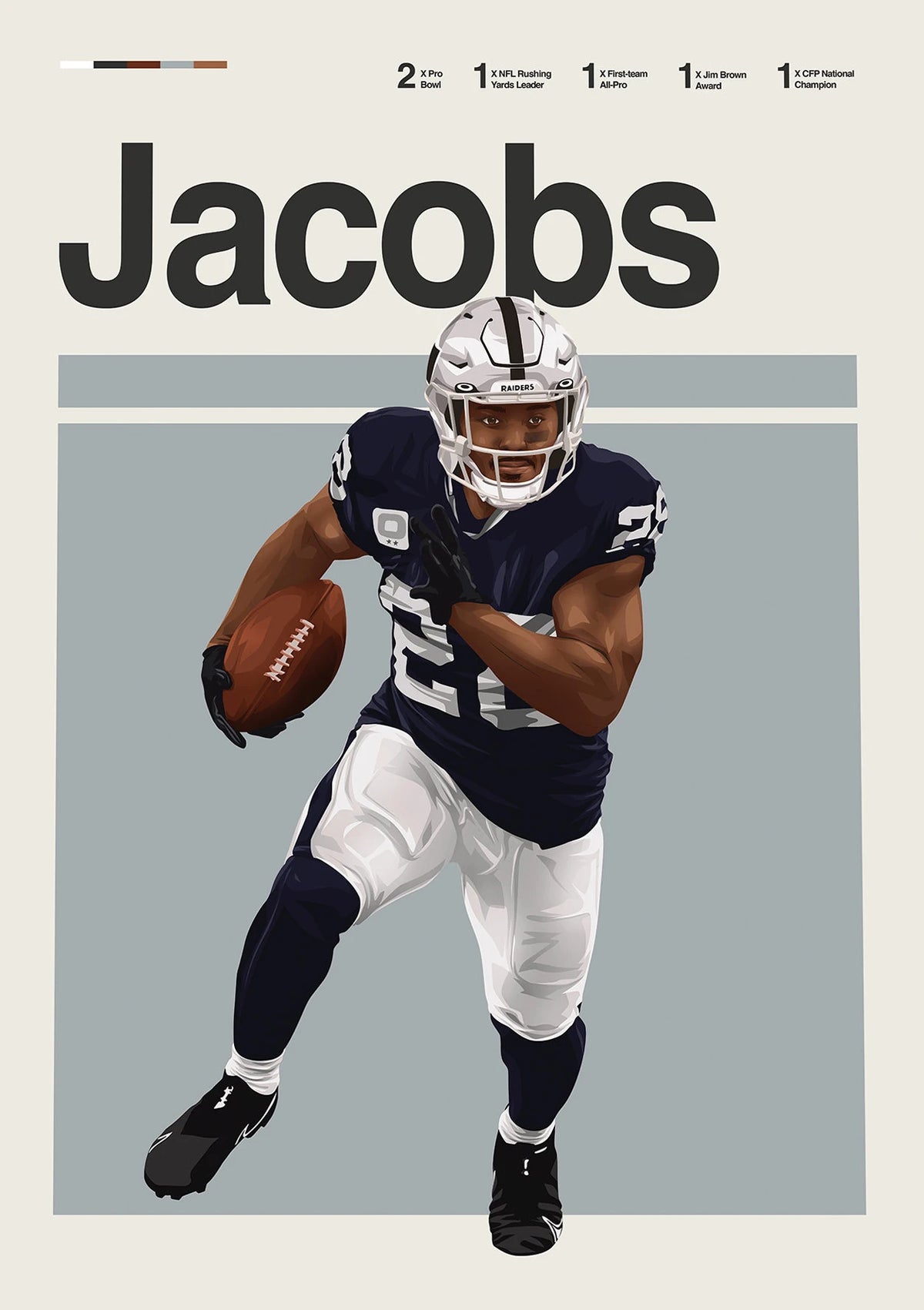 Classic American Football Star Athletes Highlights Achievements Posters